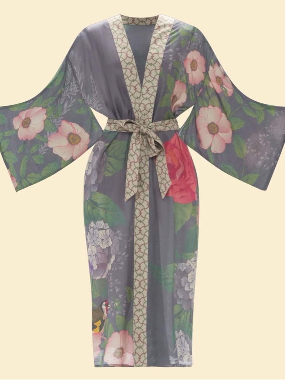 Powder Hedgerow Floral Kimono
